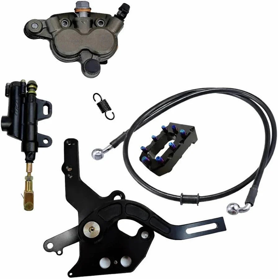 All Silver Full Footbrake Kit with Caliper and Mount for Surron lbx/ ERide Pro / 79 Bike